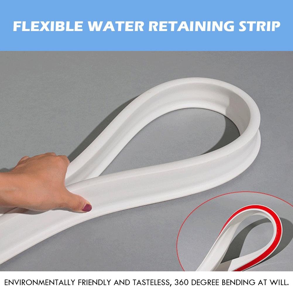 Bathroom Shower Water Stop Waterproof Silica Gel Tasteless Strip Curved Water Barrier Floor Block