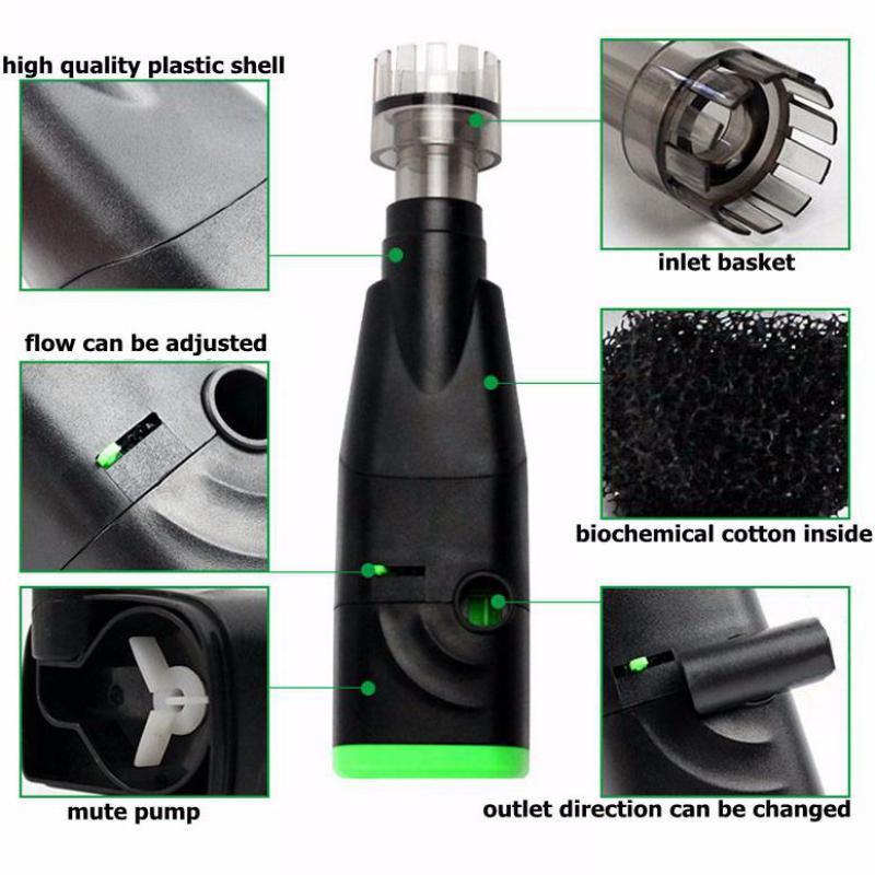 5w 300l/h Aquarium Surface Protein Skimmer Mini Filter Remove Oil For Aquac Fish Tank Water Plant