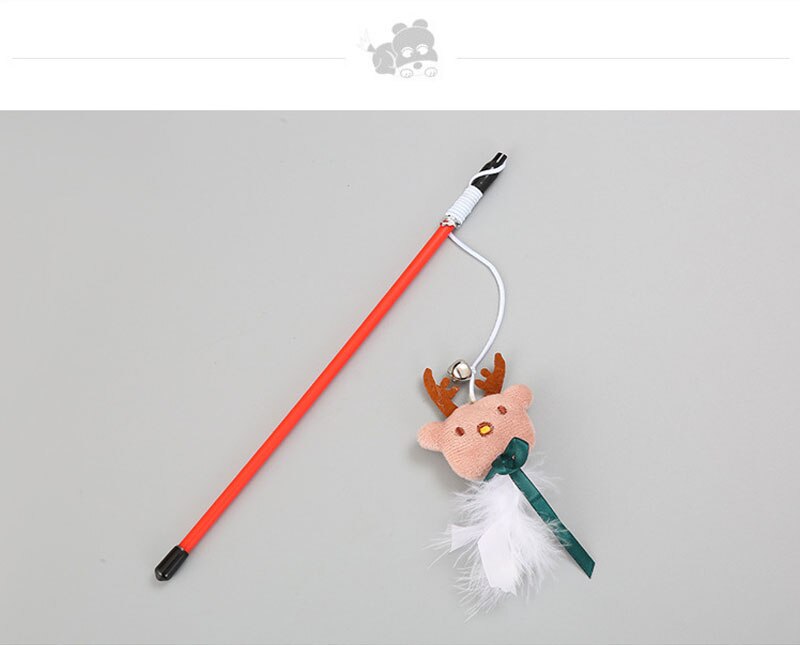 Cat Toys Cat Stick Santa Cat Toy Funny Cat Stick Cats Interactive Toys Christmas Cat Rod Pet Cat Toy Cute Cat Teaser Stick