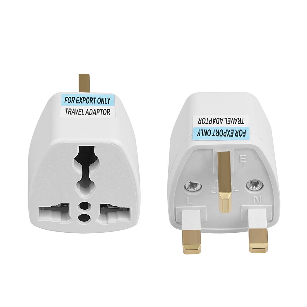1Pc Universele Us Uk Au Eu Plug Naar Euro Europa Travel Wall Ac Power Charger Outlet Adapter Converter 2 Ronde Socket Pin: UK adapter plug