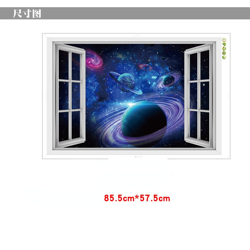 3D Simulation Stickers Space Universe Series Ocean Dolphin Shark Series 3D Stickers Peel and Stick Wallpaper Room Decoration: KS6611