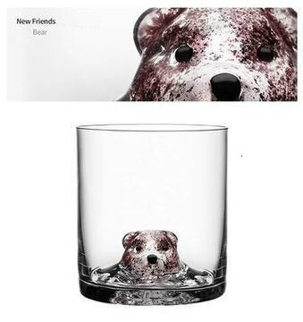 Nowi przyjaciele 3D głowa zwierzęcia kryształbyć winnym skały szkocja Whisky okulary staroświeckie szkło Verre XO Chivas kieliszek robić czerwonego wina Brandy wąchać: niedźwiedź
