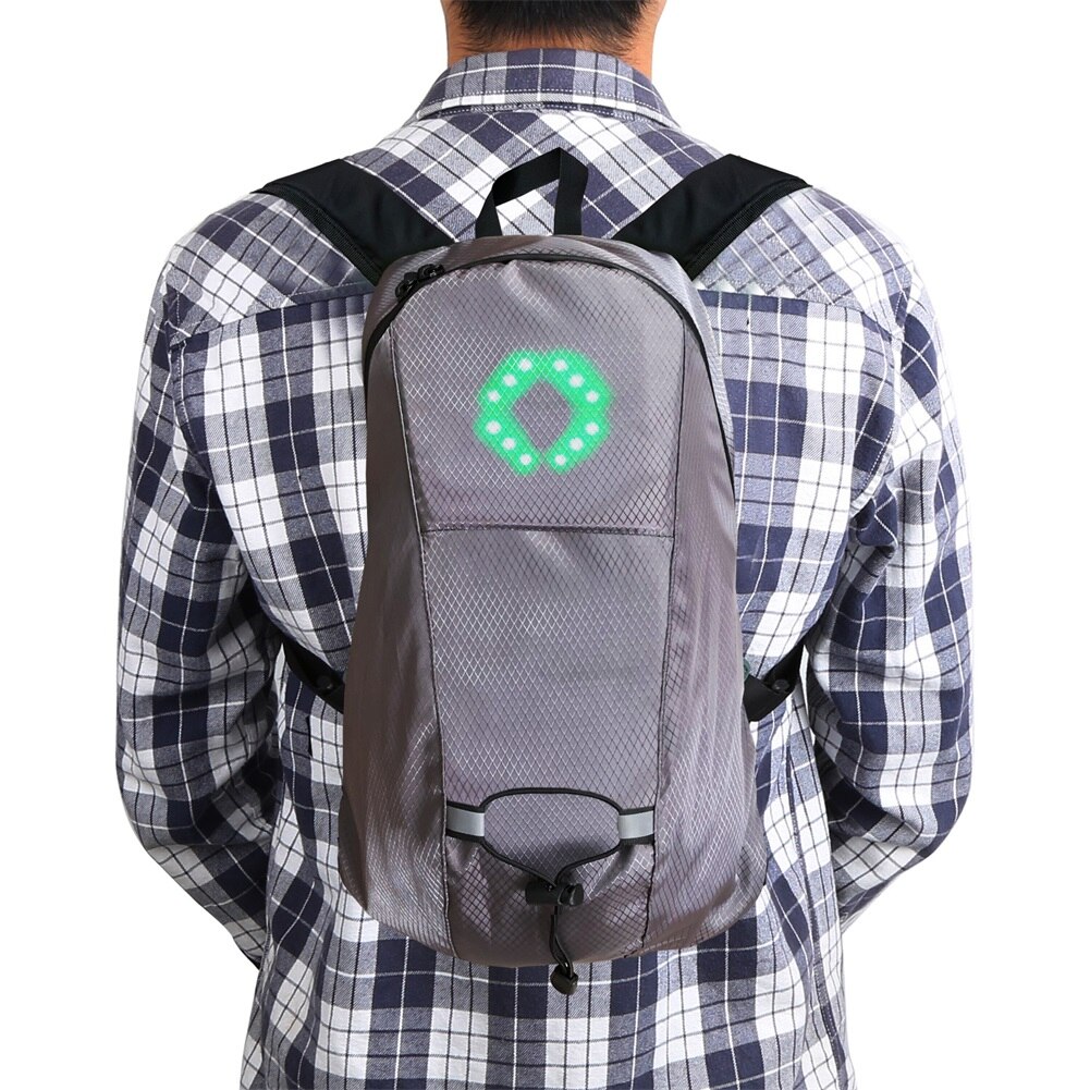 Sac à dos sans fil 15l, commande à distance, clignotant, sac à dos, voyant d'avertissement de nuit, sac de conduite