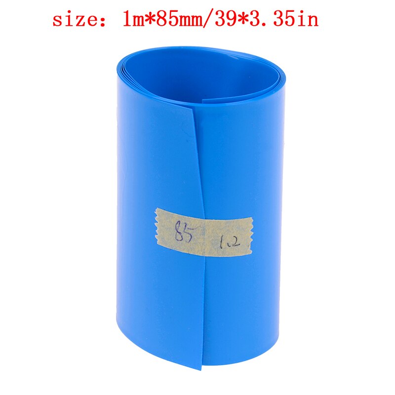 Tubo termorretráctil de batería de litio, funda de envoltura de ion de litio, fundas de cinta de película retráctil de PVC, accesorios de 65mm, 75mm, 85mm, 18650: 85mm