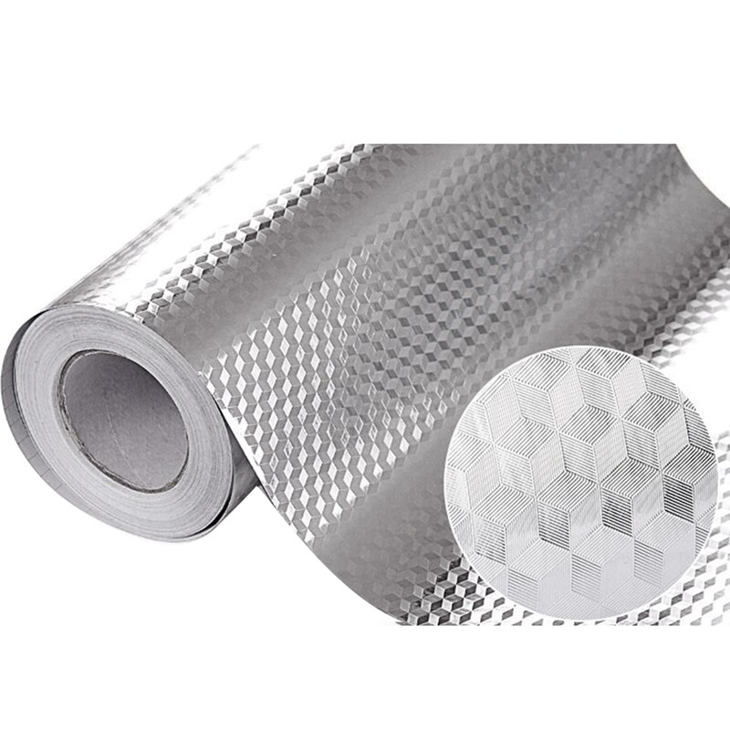 Kitchen Backsplash Wallpaper Stickers, Kitchen Stickers Self Adhesive Kitchen Aluminum Foil Stickers Oil Proof Waterproof Kitche