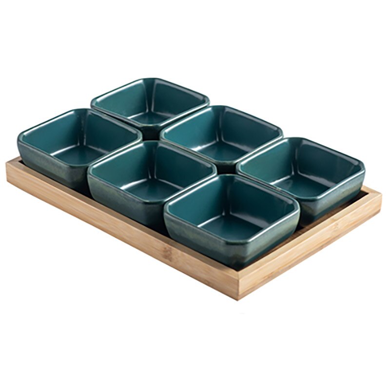 Fruit snack plate, ceramic pot restaurant side dish dipping saucer, dried fruit plate, divided snack plate: E2