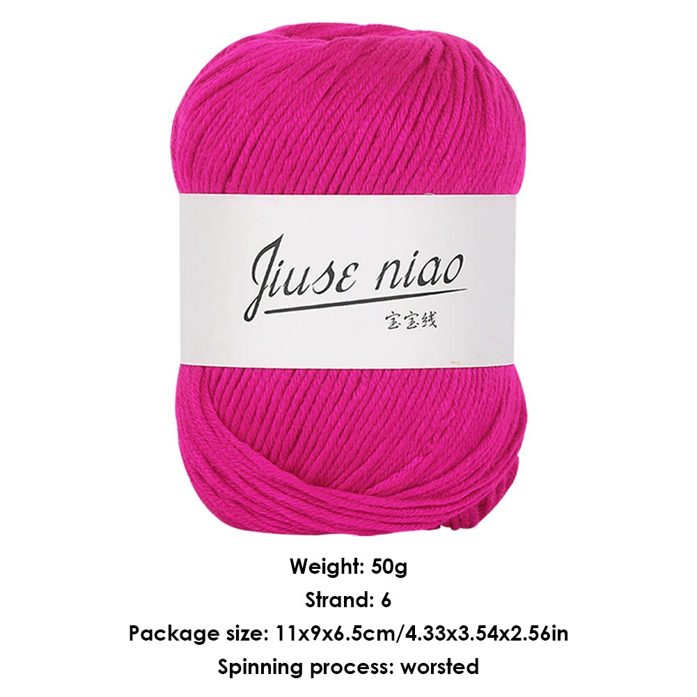 50g/rollo de hilados para ganchillo finos de algodón de punto suave DIY hilos de bebé suave Rival línea de tejer cinta de Hilo: I