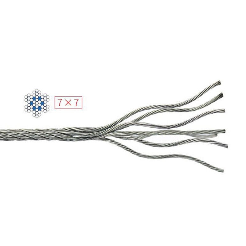 25 Meter 1/2/3/4mm 304 Steel Wire Rope Cable Clothesline Rustproof Stainless Steel Wire Rope Lifting Drying Rack Anti-theft