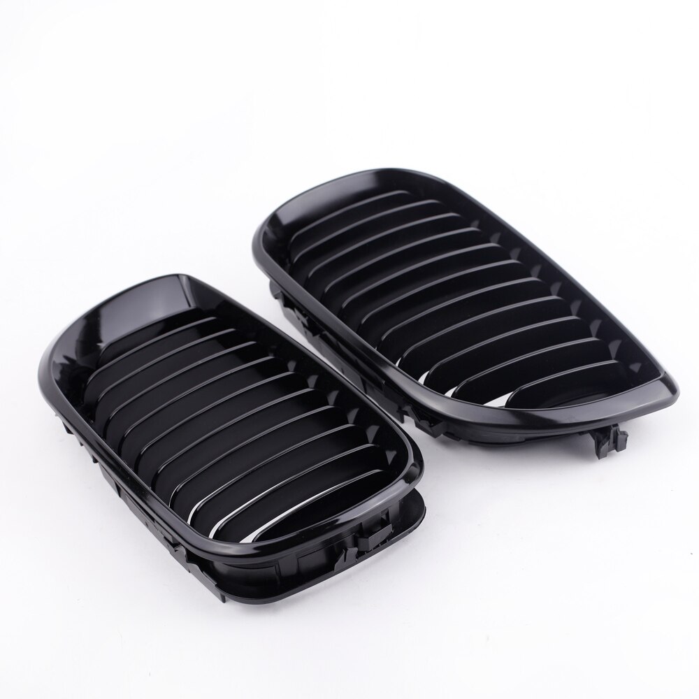 Accesorios de coche 2 uds parrilla delantera de coche brillo negro riñón Parrilla delantera para BMW E46 3 serie 4 puerta 2002-2005