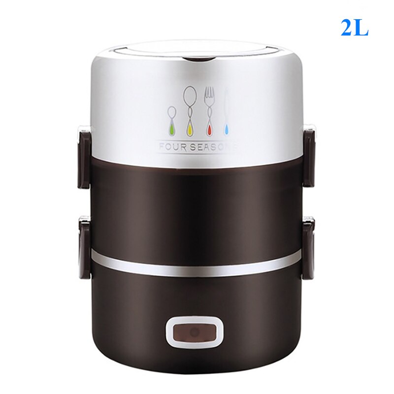 110/220v 1.3/2l elektrisk uppvärmning matlåda uppvärmda matbehållare ångvärmare termokopp multifunktionella matlådor us eu: 2l / Us plug 110v