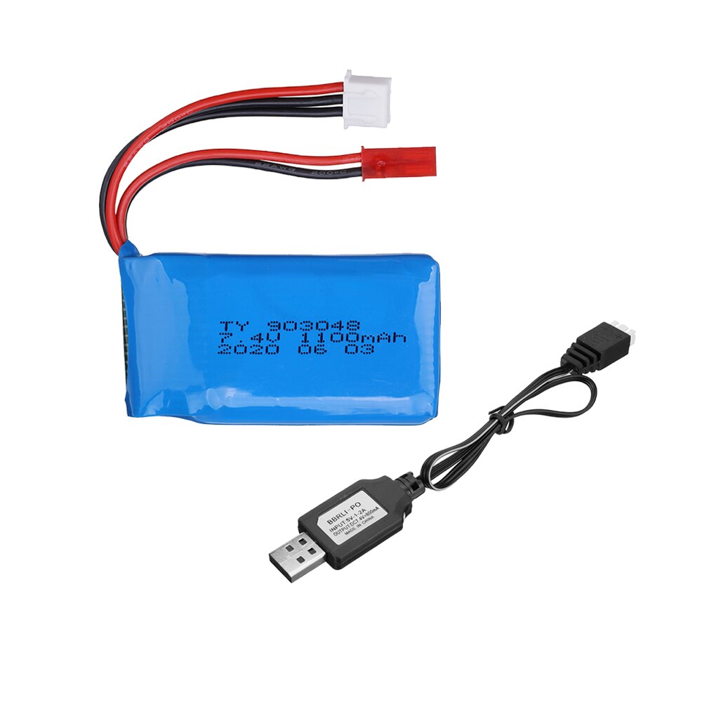 7.4 V baterii na Wltoys A949 A959 A969 A979 K929 1/18 Rc samochodów bateria Lipo 2S 7.4 V 1100 mah 25C 903048 dla Wltoys części do samochodów zdalnie sterowanych: WHITE