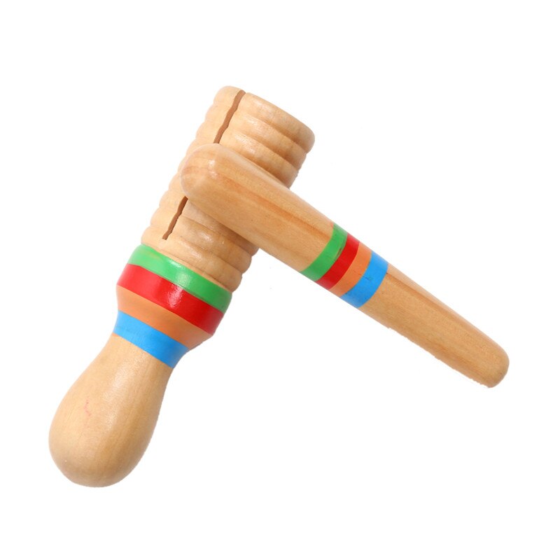 Tubo de sonido para niños, Juguete Musical con sonido de cuervo de madera, un solo hilo de percusión de anillo, instrumento Musical de juguete, juguetes educativos para bebés