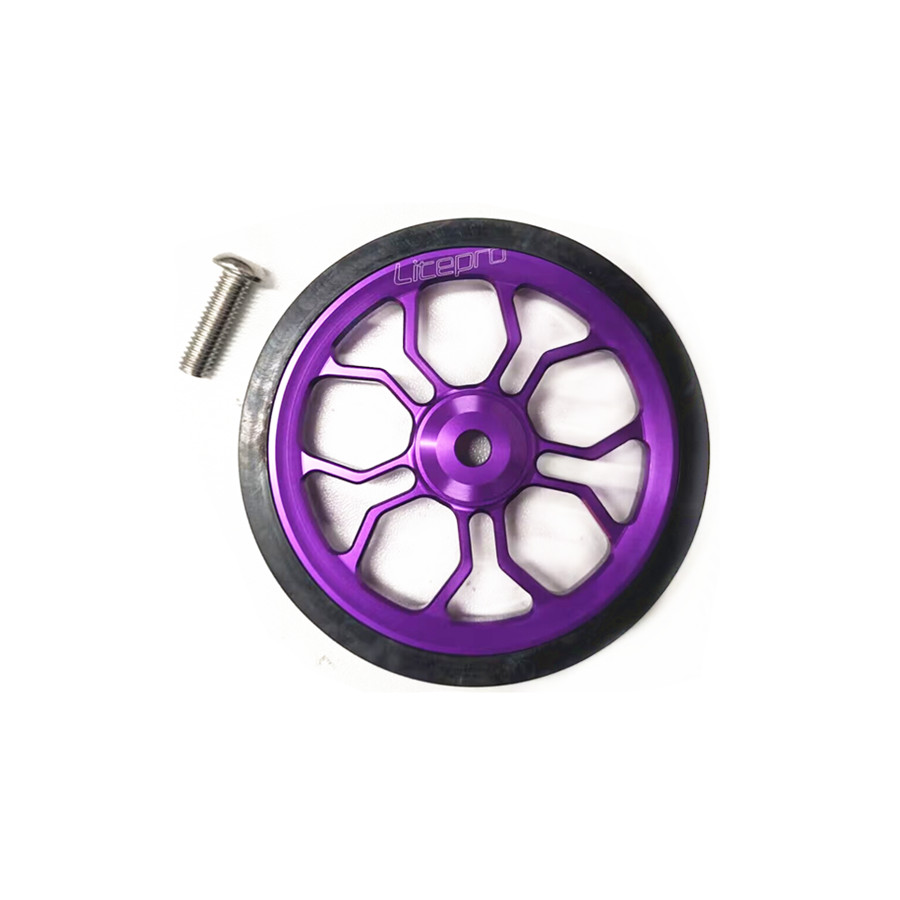 Litepro 3D Hollow 80mm Easy Pushing Wheels Spider Large Easy Wheel Modified sealed Bearing Wheel For Brompton Folding Bike: green