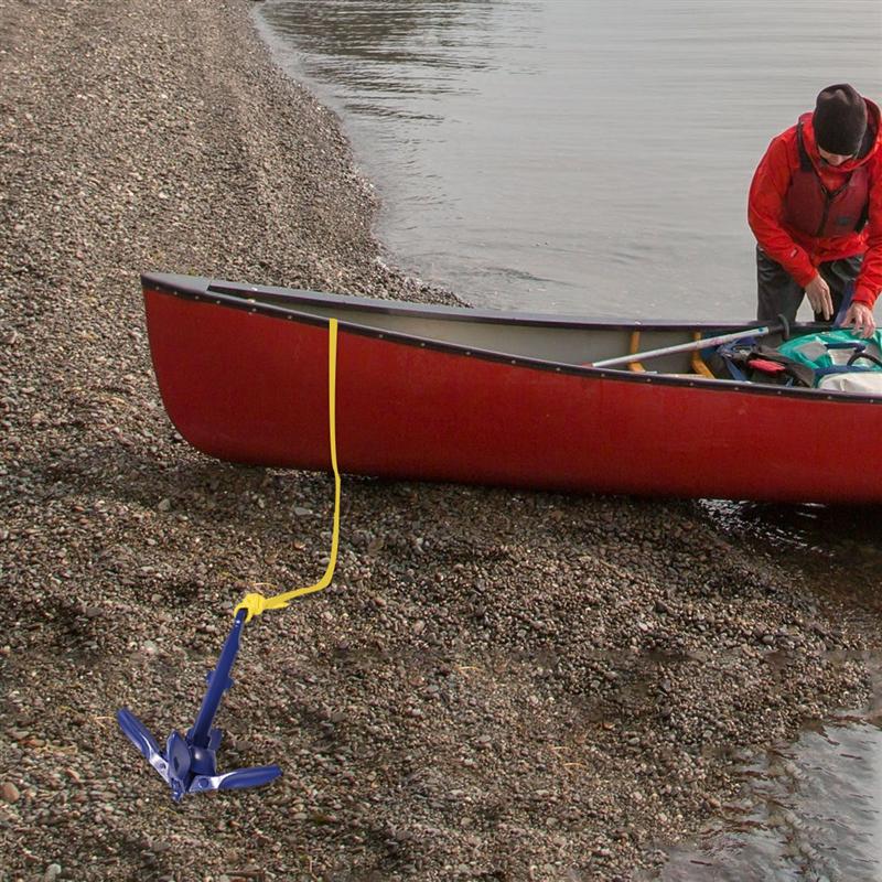 4 Tins Folding Anchor Sailboat Kayak Motorboat Canoe Anchor Motion Foldable Anchor for Canoes Kayaks Sailboats Paddle Boards (Si