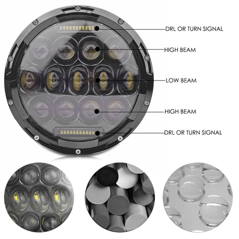 7 &quot;LED Runde Scheinwerfer Motorrad hoch/niedrig Strahl DRL LED Treibendes Licht Für Cafe