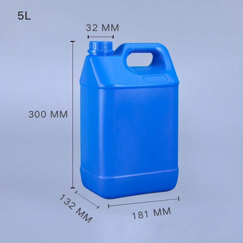 5 liter Thicken HDPE plastic Container with Lid Food Grade liquid jerry can Leakproof water bottle Honey barrel 1Pcs: blue