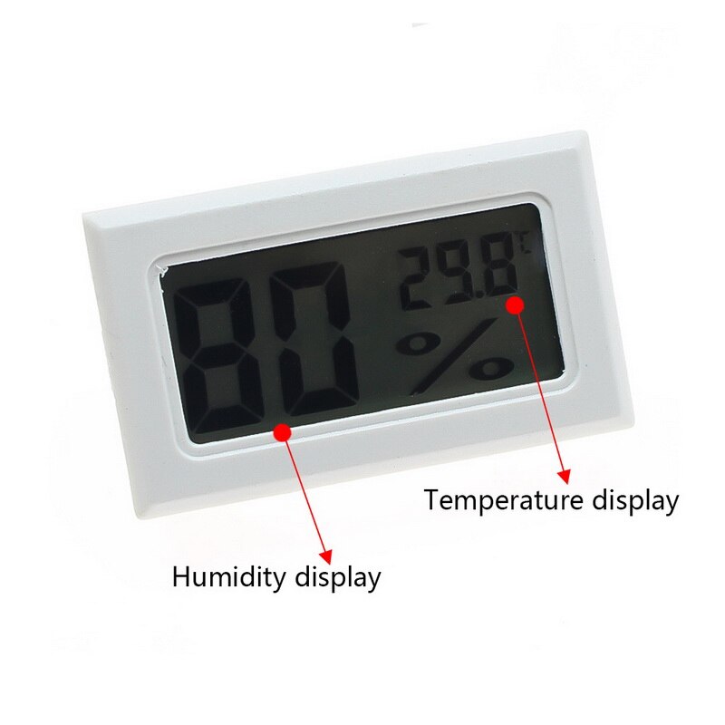 Mini digital termometer lcd bekväm temperatur- och fuktighetsmätare hygrometer kyltermometer bärbar mätare: B
