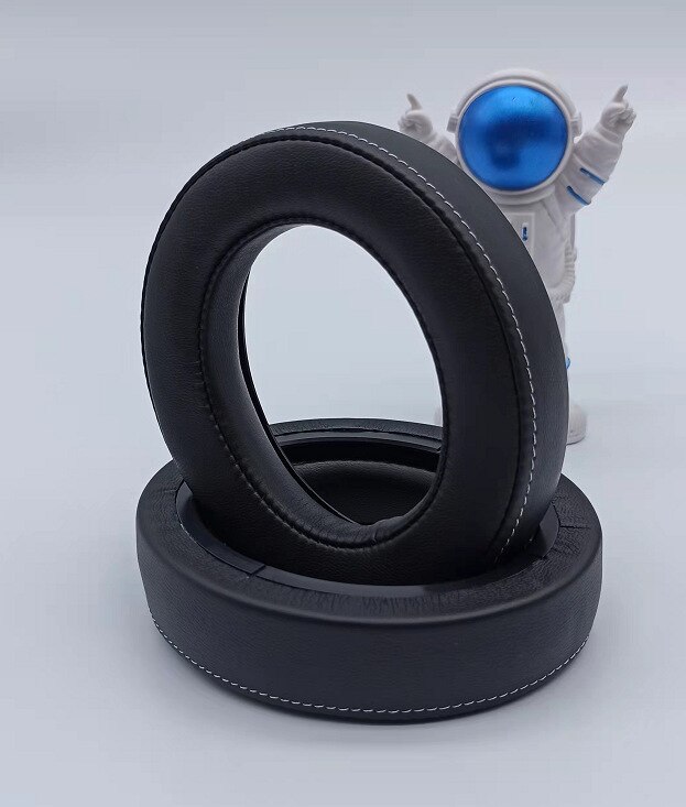 Coussinets d&#39;oreille en mousse à mémoire de forme, oreillettes de remplacement pour casque Corsair HS50 Pro HS60 Pro HS70 Pro: Black   white line