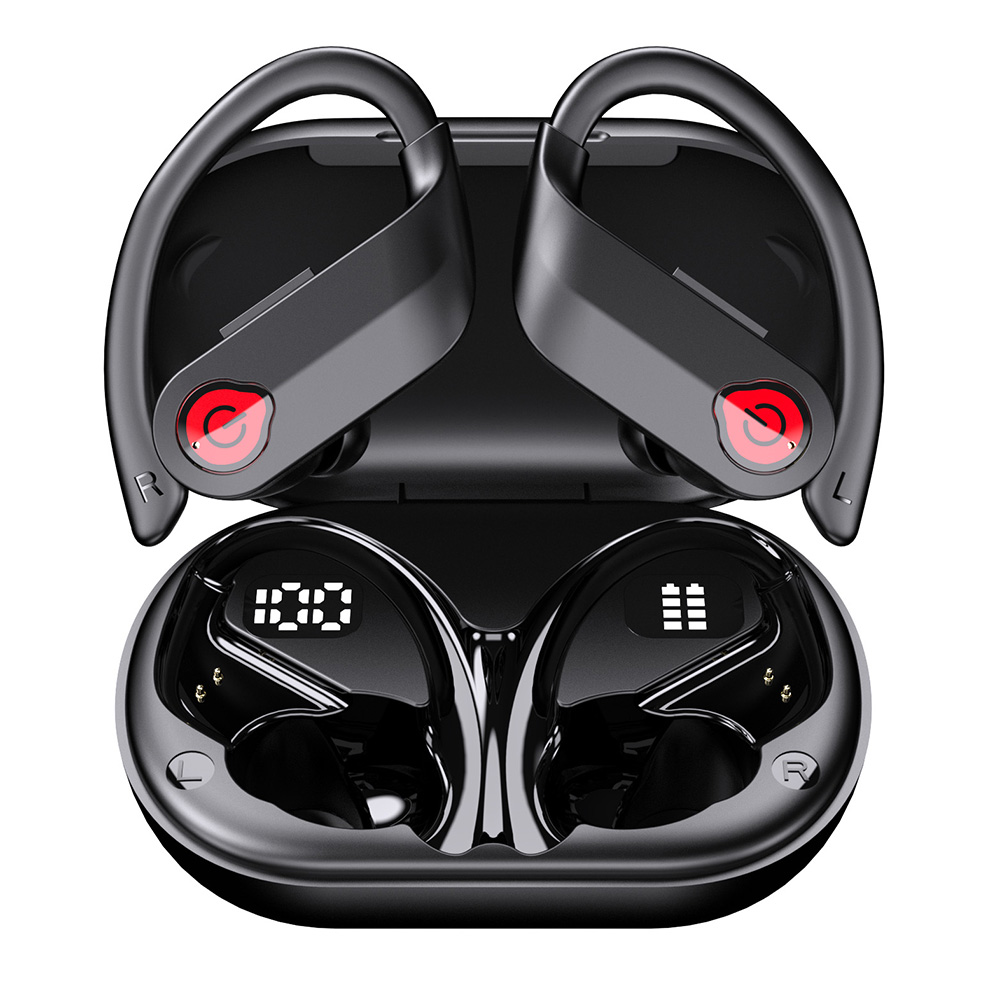 Wireless Earbuds with Earhooks Built-in Mic Earphones BT 5.3 Waterproof Headset Ear Buds for Sports/Workout/Running