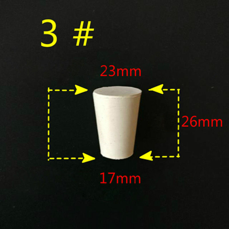 Bouchons de laboratoire en caoutchouc, 8 tailles, Tube conique, solide, blanc, résistant aux alcalis, bouchon d'étanchéité à insertion: Style  3