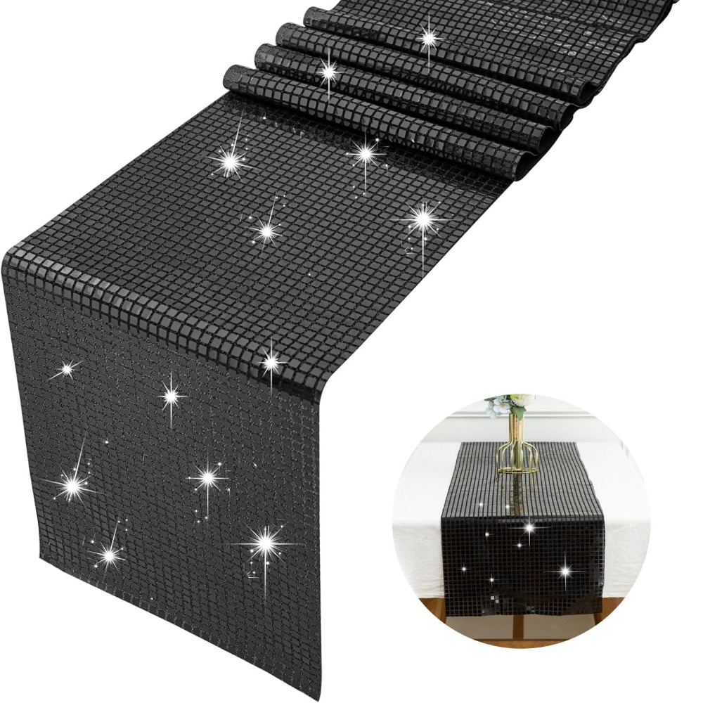 Unik glitter disco bordlöpare spegel paljettduk europeisk stil bordsduk födelsedag