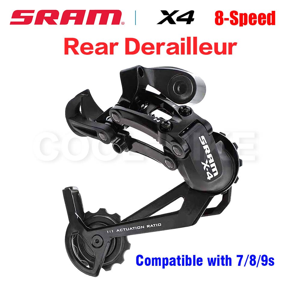SRAM X4 MTB bicycle Groupset Trigger Shifter Lever 8s 8Speed with window Rear derailleur Middle Cage 9s 8s 7s black bike kid: SRAM RD-X4