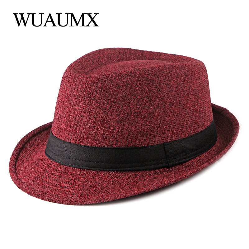 Wuaumx Herfst Winter Mannen Hoed Fedora Hoed Voor Man Vrouw Retro Bowler Hoeden Gentleman Jazz Caps Mannen fedora Pet