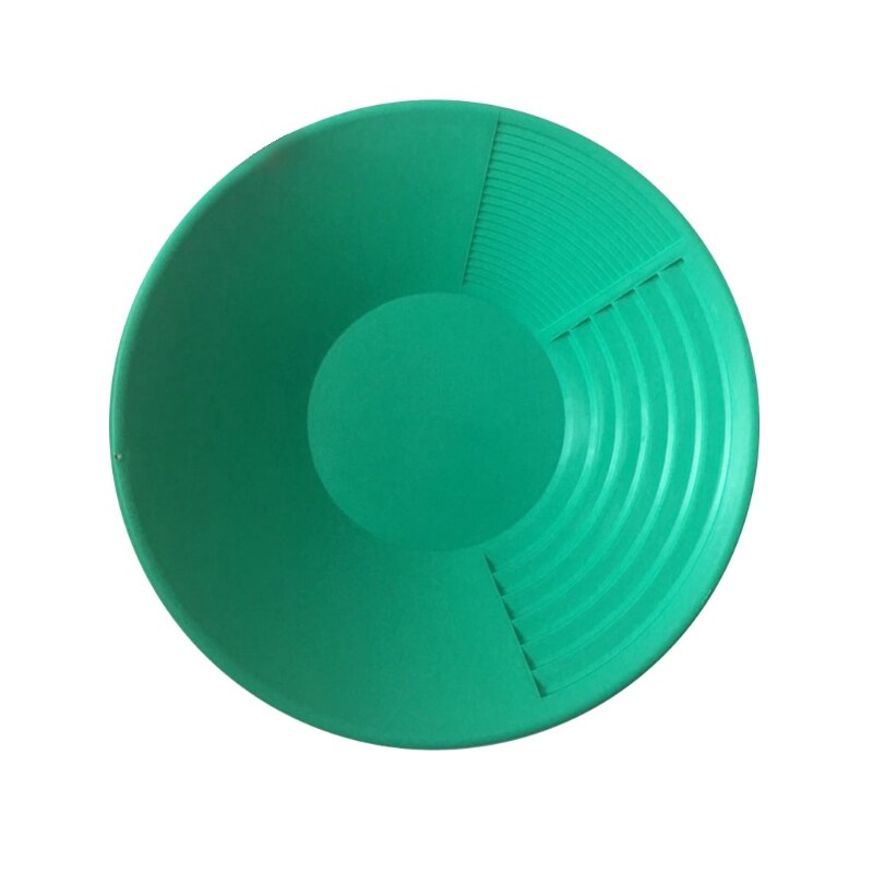 15-inch Gold Panning Basin Nugget Sluicing Pan w/ Dual Riffles Prospecting Dredging River Tool for Metal Detector Parts: Green