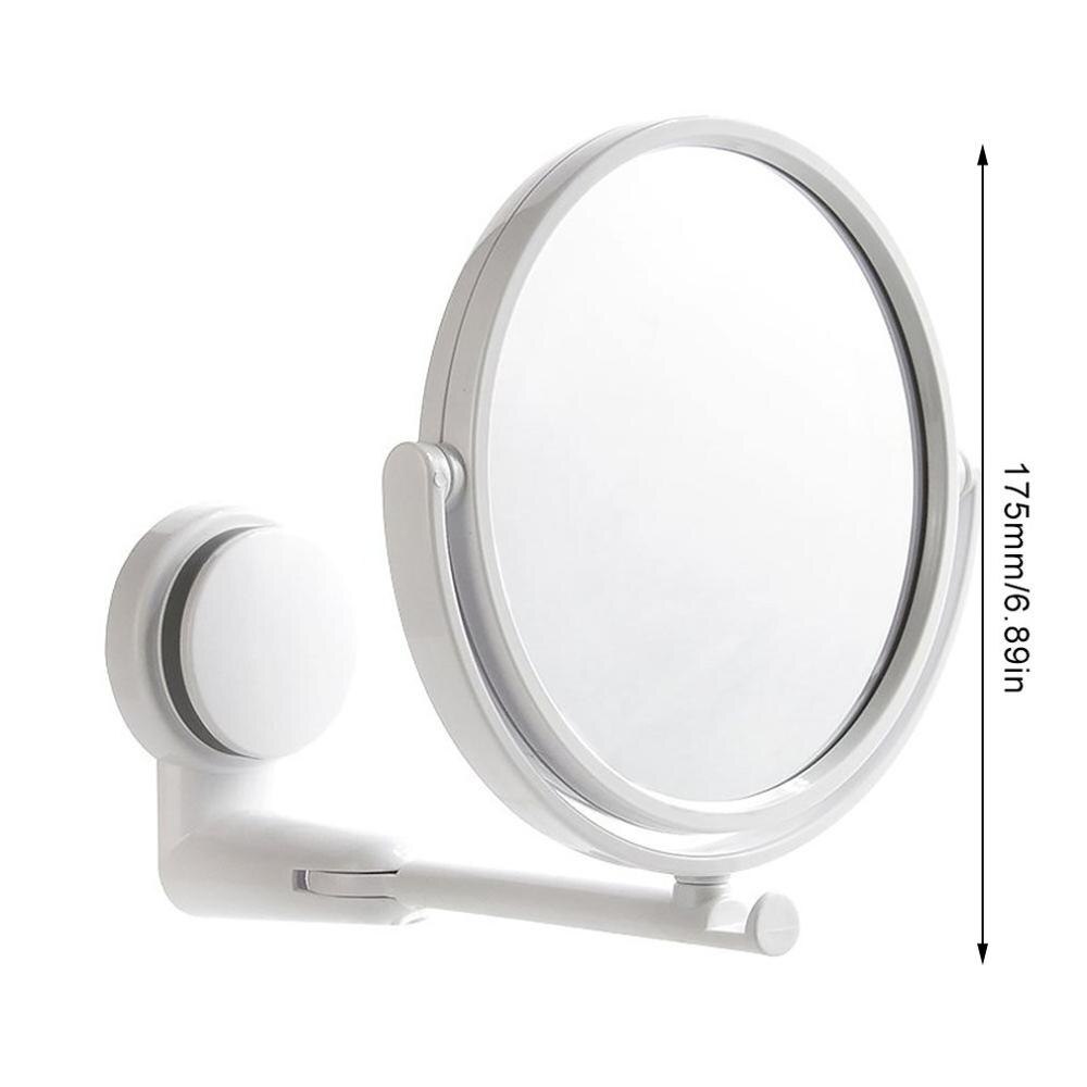Dormitory Wall-mounted Vanity Mirror Foldable Rotating Single Mirror Home Bathroom Free Punching HD Round Vanity Mirror