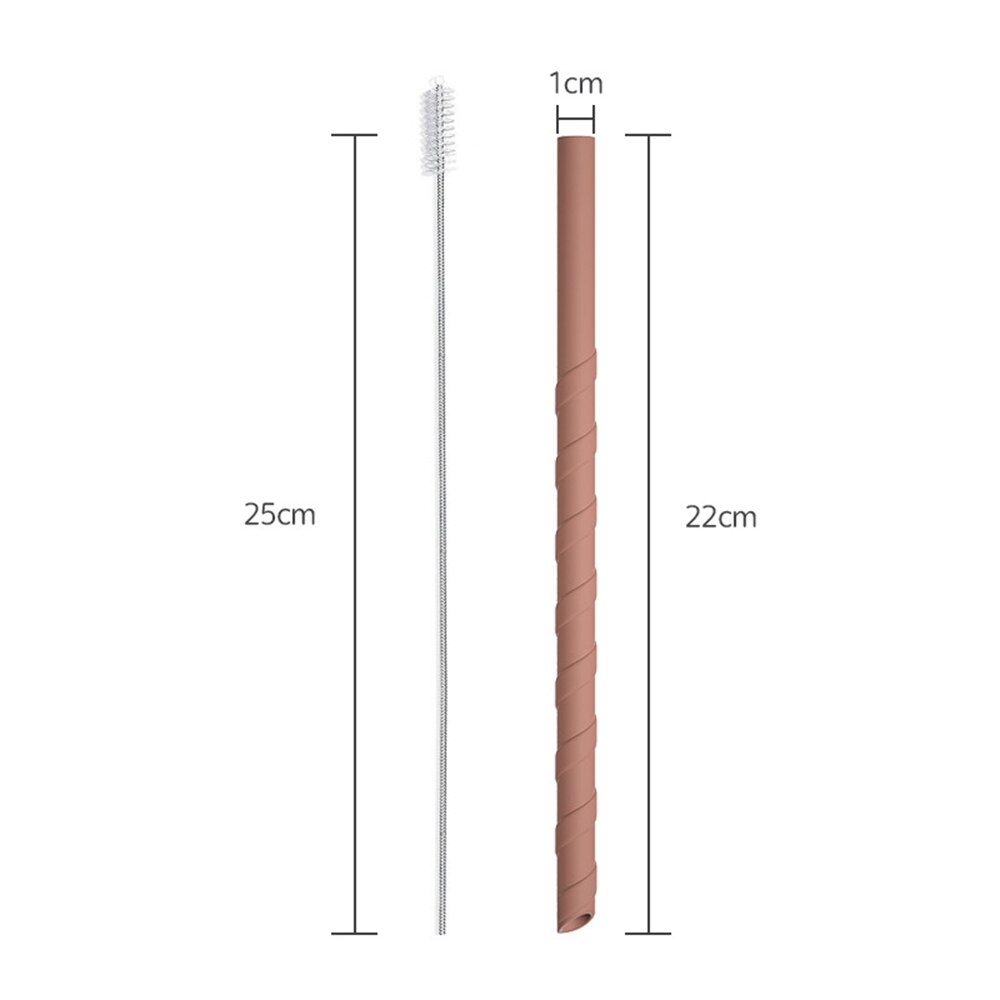 Reusable Silicone Drinking Straws Set Long Flexible Straws With Cleaning Brushes For Tumbler Bar Party Straws 6Pcs