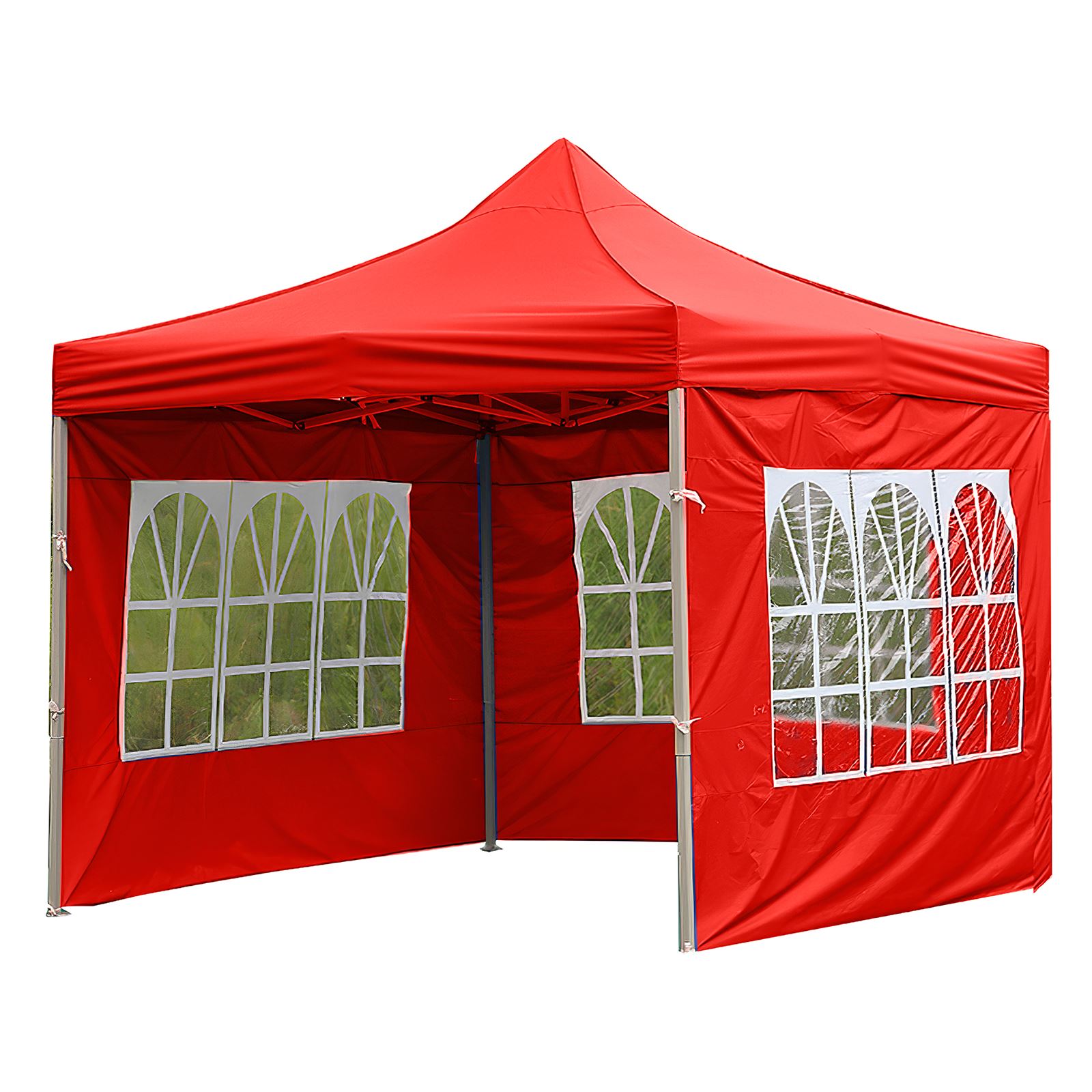 Vinkel sammenklappeligt skur telt picnic udendørs vandtæt baldakin skærm ly transportabel telt pavillon uden beslag: Rød