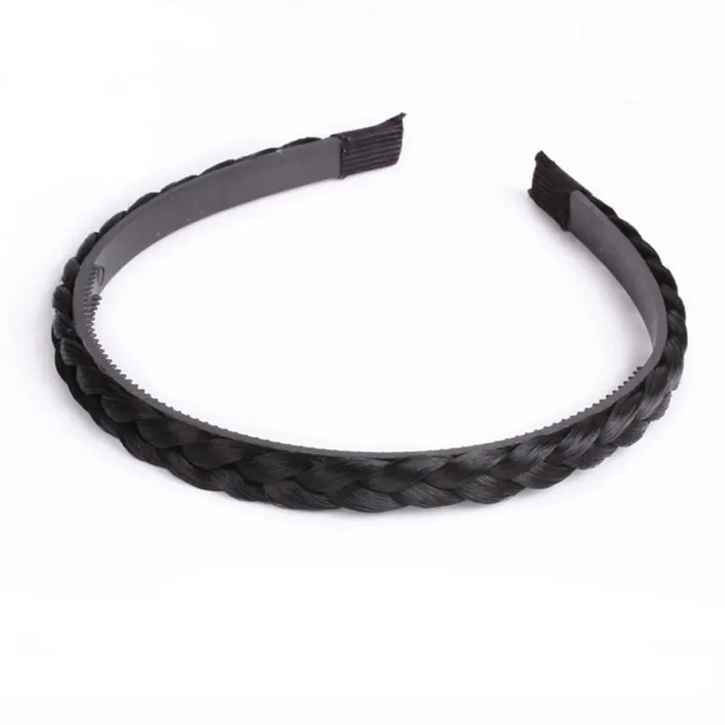 Women Hair Band Fishbone Braid Lazy Wig Twist Braid Headband Hairpin Bohemia Non-slip Headdress Bridal Hair Accessories: GRAY