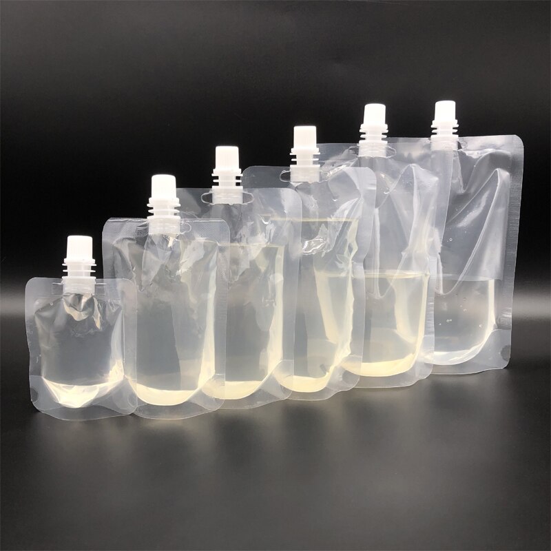 10Pack 100-500ml Stand Up Plastic Drink Bag Packaging Spout Pouch for Beverage Liquid Juice Milk Coffee Camping Outdoor Storage