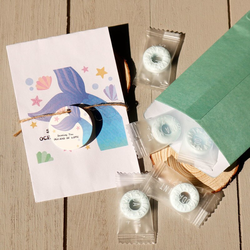 48 Pcs Papieren Zak Gemaakt Met Liefde Dank U Kraft Papieren Zak Met Papier Sticker Party Wedding Verpakking snoep Verpakking Zak