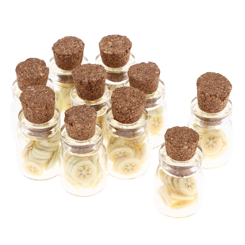 10 Pieces Miniatuur Potten Model Voor 1/12 Dollhouse Decoratie-Banana Chips