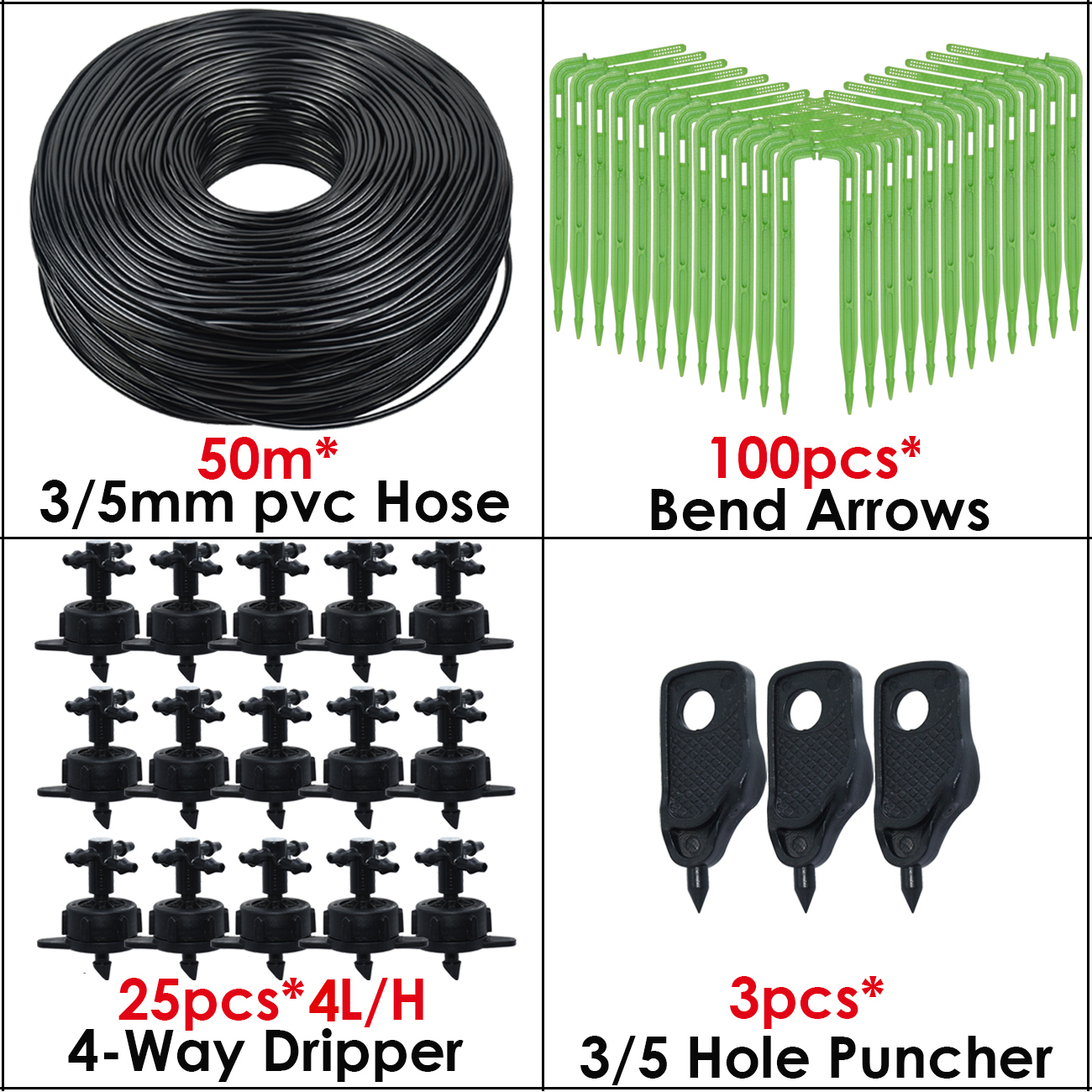 KESLA 10-100M 4L 8L/H Garten Mikro Tropfen Bewässerung Emitter Bewässerung Systeme Bausätze 3/5mm Pfeil Tropfer Vergossen Bonsai Gewächshaus: Licht Gelb