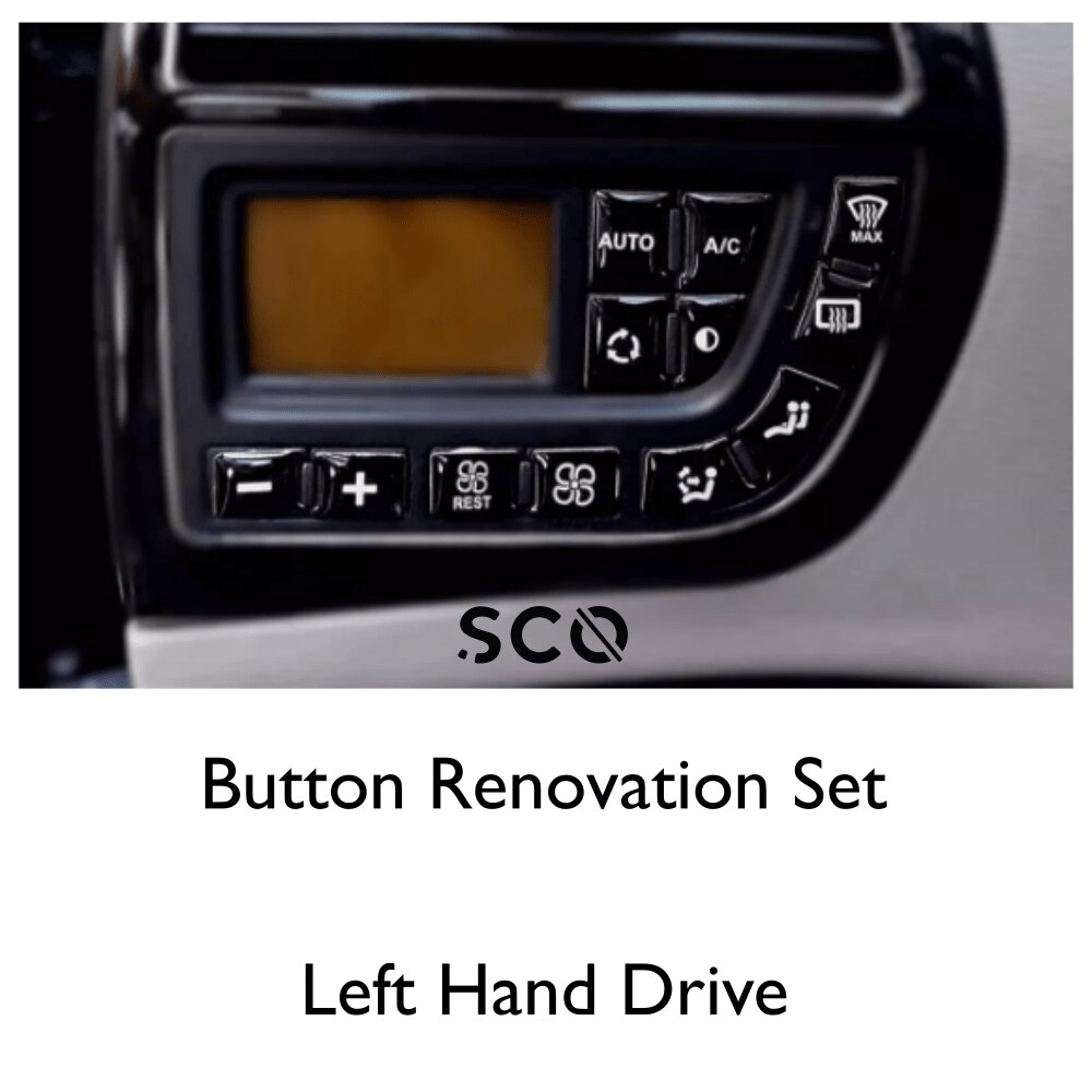 Button Sticker for C4 Grand Picasso Black Color Climate Control Panel Replacement Button Renovation Sticker Set 2007 Models