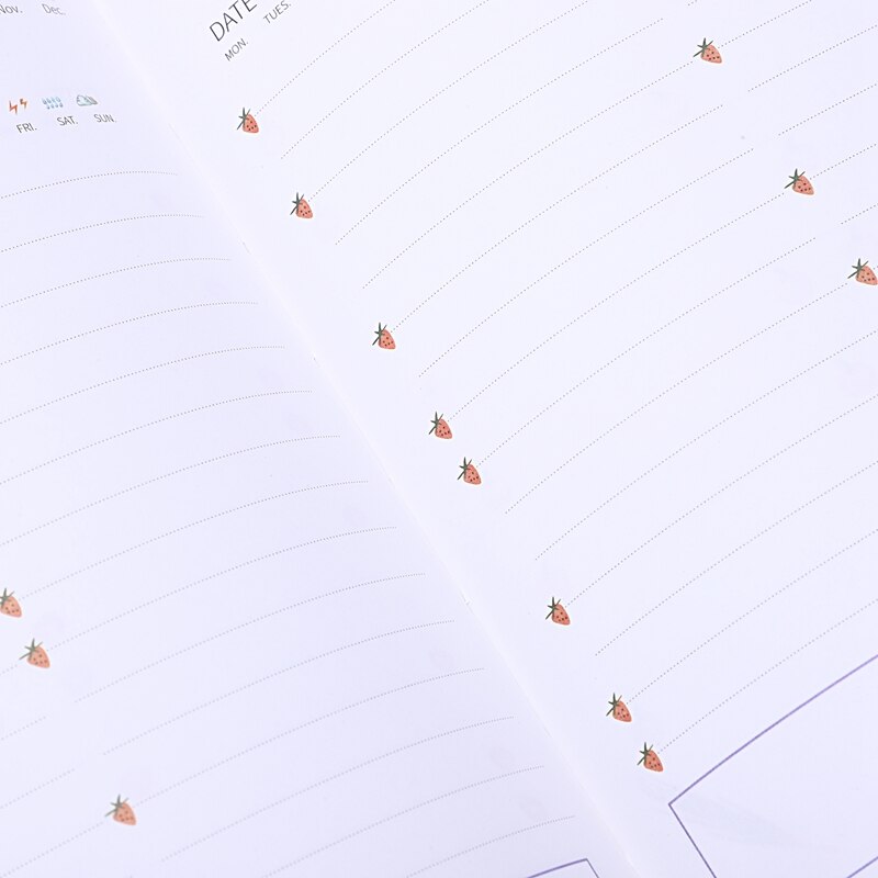 Indbundet årsplan notesbog 365 dage indre side månedlig daglig planlægning arrangør dagbog, blade & citron