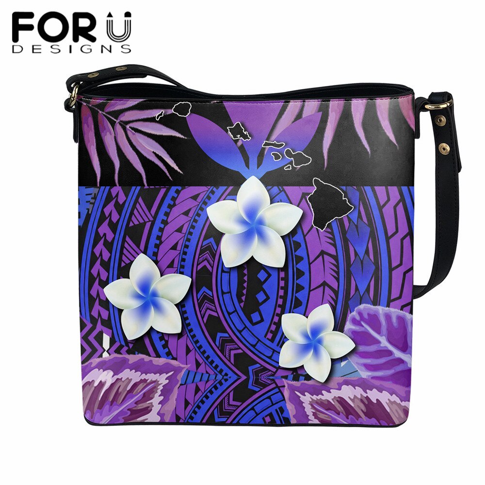 FORUDESIGNS Hawaiian Polynesian Tribal Hibiscus Flower Women's Bag Handbag Casual Tote Shoulder Bags Ethnic Purse