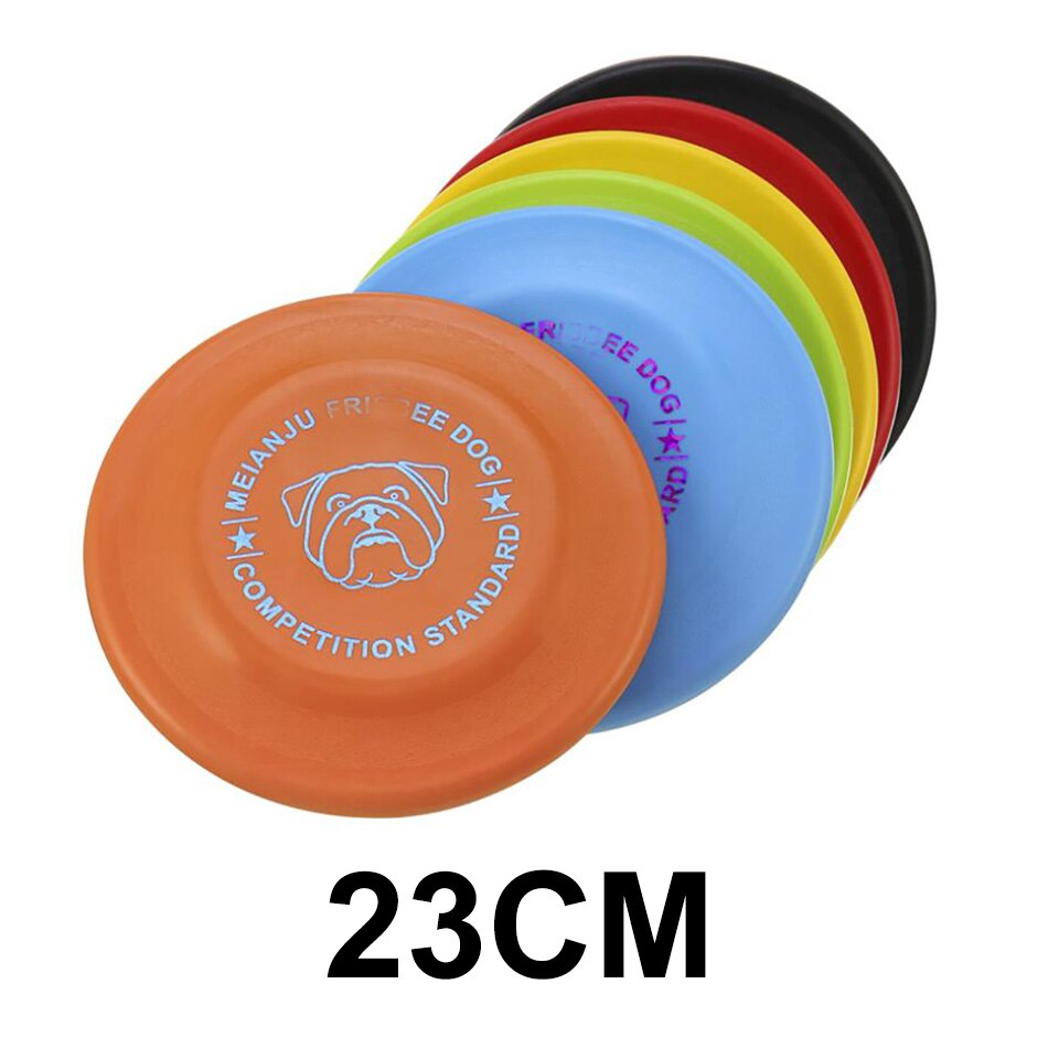 Flying Discs Dog Toy Interactive Soft Resistant Flying Saucer Toy For Big Small Dog Play Game Train Chew Pet Dog Disc Toy Plate: 23CM / yellow