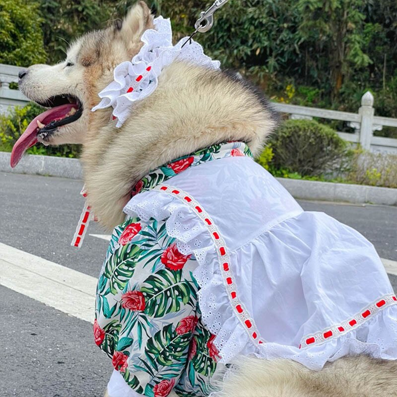 Pet Uniform Accessories Maid Outfit Dog Dress Pet Clothes for Medium Large Dogs Costume Labrador Golden Retriver Large Dog Dress