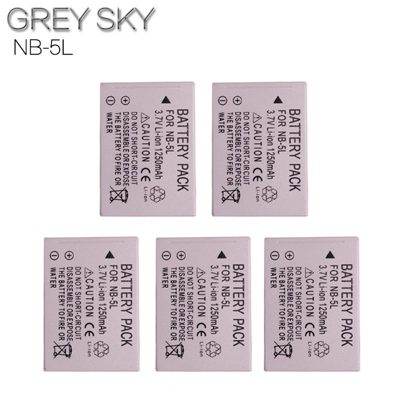 2 pièces NB-5L NB 5L NB5L Batterie + LCD USB Chargeur Pour appareil photo Canon S110 SX200 SX210 SX220 SX230 EST HS IXUS 850 870 800 860 990 SD caméra: 5 battery