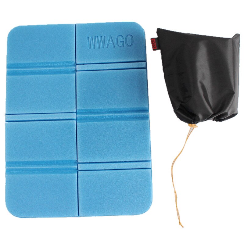XPE 8 Folder Camping Mat Folding Portable Small Cushion Seat Pad Moisture-Proof Waterproof Prevent Dirty Picnic Mat Beach Pad: Blue With Bag