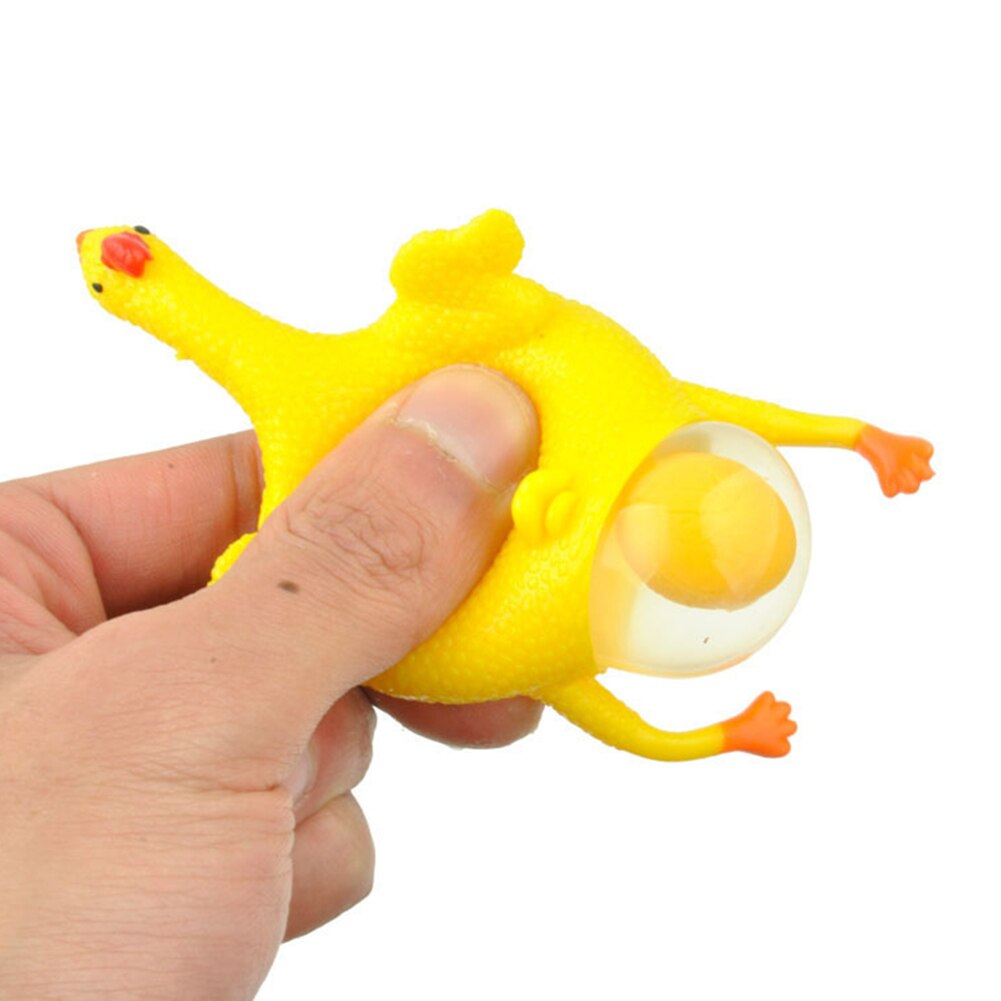 antistress Funny Tricky Chicken Toy Ventilation Hen Egg Keychain Stress Relieving