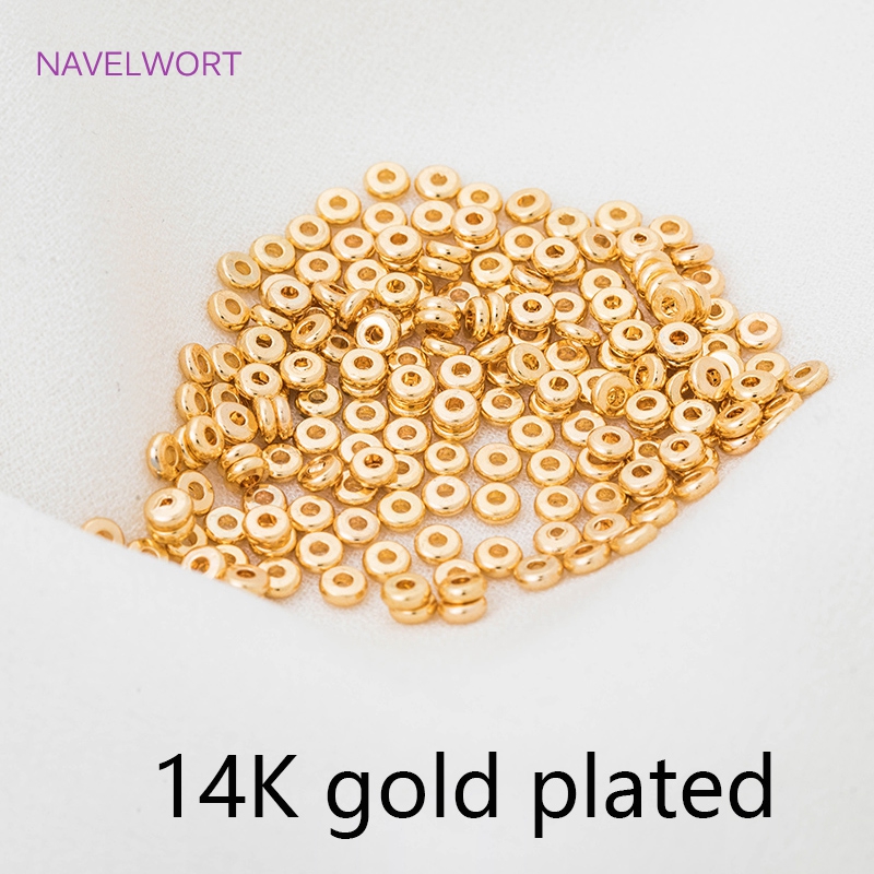 bisuteria materiales por mayor Cuentas espaciadoras chapadas en oro de 18k para fabricación de pulseras, cuentas para abalorios, accesorios de joyería, suministros de fabricación de joyas DIY al por mayor: S / Blanco