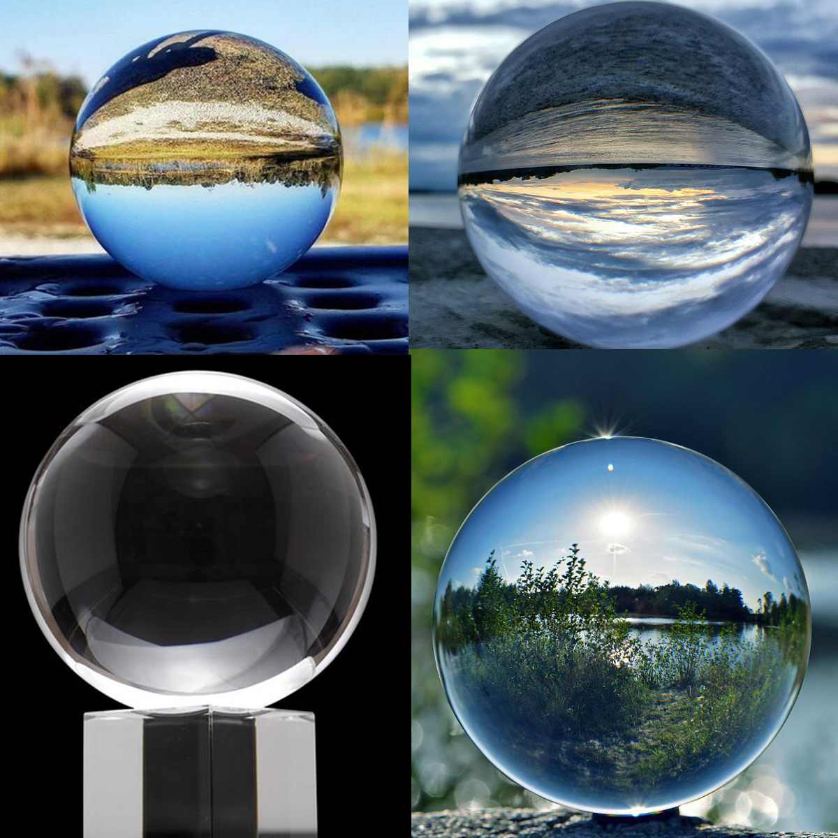 Crystal Clear Lens Ball Crystal Sphere Ball 50mm 80mm with Stand 2" Photography Lensball Background Decor K9 Glass Crystal