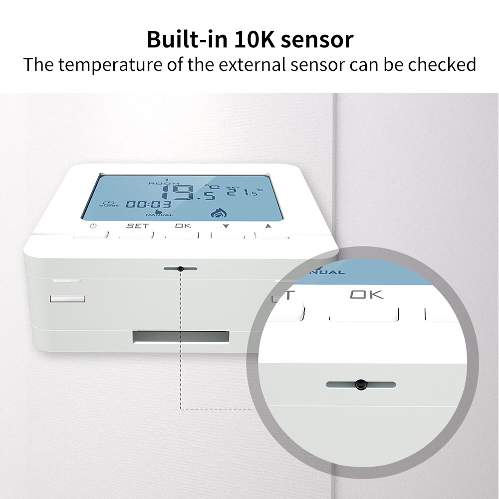 Wired Digital Room Thermostat For Gas Boiler Heating Thermostat 3A White Backlight Programmable Boiler Thermoregulator