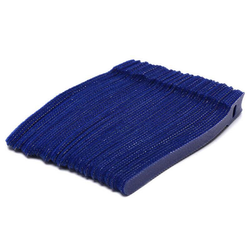 50Pcs Colour Reusable Black Cable Cord Nylon Strap Hook Loop Ties Tidy Organiser Tool Hook And Loop Cable Ties Multiple: blue