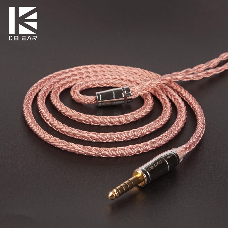 Kbear 16 núcleo prata chapeado equilibrado cabo 2.5/3.5/4.4mm com mmcx/2pin/qdc conector para zs10 pro as10 zsx zsn pro c12 BL-03