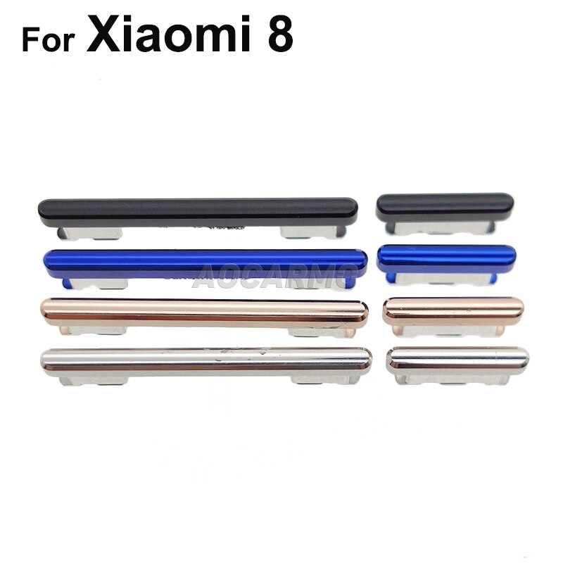 Aocarmo Voor Xiaomi 8 / 9 / 9se Mi8 Mi9 Mi9 Se Power On/Off Volume Up Down Schakelaar zijknoppen Key Vervanging Deel